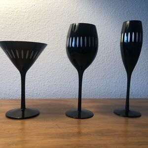 Libbey Black and White Drinkware Set